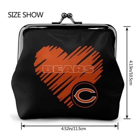 Chicago Bears Leather Coin Purse Change Purse Love Style Ladies Wallet,fans Gift Cover