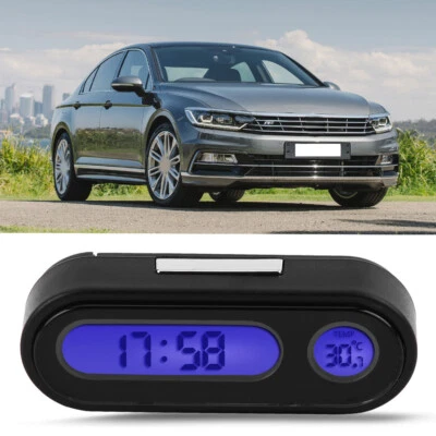2 in 1 Auto Fahrzeug Innenraum Mini elektronische Uhr LED Digitaluhr Thermometer - Bild 1 von 4