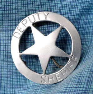 Deputy Sheriff Star Badge Dress Belt Buckle Cut Out Western Style Vtg 80s.SHY206 - Picture 1 of 7