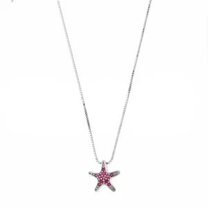 Halskette Mit Stern Von Zirkone Rossi aus Weißgold 18 KT - Bild 1 von 2