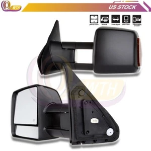Espejos retrovisores térmicos eléctricos negros para Toyota Tundra 2007-2017 lámpara lateral L+R - Imagen 1 de 12