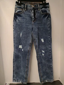 Justice Jeans Girls 10 Mini Mom Soft Stretch Jeans Distressed High Rise NWT - Picture 1 of 9