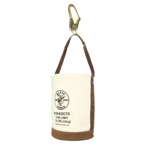 Klein Tools 5104OCTO Canvas Bucket, Leather Bottom, Connection Points, 12-Inch - Picture 1 of 2
