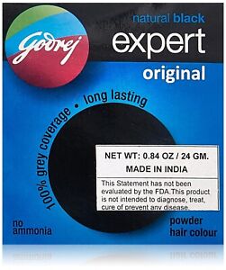 Godrej Ezee Expert Original Powder Hair Colour, 24g (Pack of 8) - Natural Black