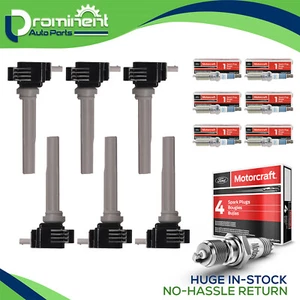 6pcs Ignition Coil & 6 MOTORCRAFT Spark Plug for Lincoln Continental Ford F-150 - Picture 1 of 6