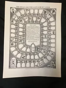 Colonial Williamsburg Hand Printed Game: ROYALL & MOST PLEASANT GAME OF Y GOOSE - Picture 1 of 6