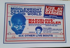 1981 Marvin Hagler Fight Poster - 17 x 11  - Marvelous - Boston Garden - Boxing