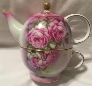 Victoria's Garden Tea-for-One Teapot & Cup Set Vintage Look - Bild 1 von 14