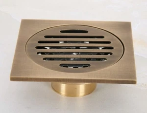 Antique Brass Square Bathroom Floor Drain Waste Grate Shower Drainer 8hr047 - Picture 1 of 7