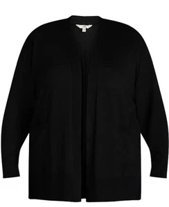Terra & Sky Womens Lightweight Cardigan Black Soot / Size 20W-24W - Picture 1 of 7