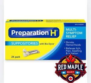 Hämorrhoiden Relief Zäpfchen 24 Stück | Multi-Symptom mit Bio-Dyne Prep H - Bild 1 von 2