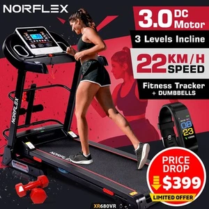 NORFLEX Treadmill Electric Home Gym Exercise Machine Fitness Tracker Equipment - Picture 1 of 11
