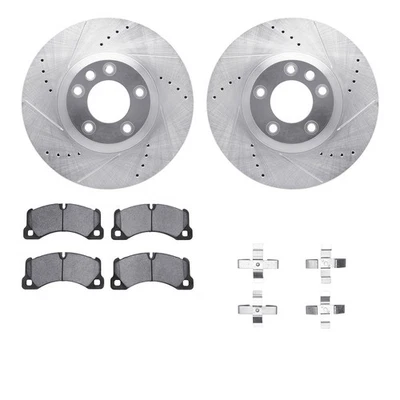 For Porsche Cayenne 11-18 Brake Kit Drilled & Slotted Front Brake Kit w Foto 1 de 2