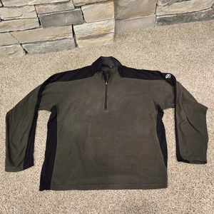 Vintage Mountain Hardware 1/4 Zip Fleece Mens XL Pullover Green Black USA Made - Picture 1 of 5