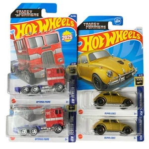 Hot Wheels Transformers Optimus Prime Truck Red Blue Bumblebee VW BUG Gold NEW - Picture 1 of 2