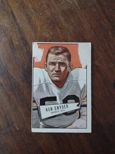 1952 Bowman Large #22 Ken Snyder RC Philadelphia Eagles Low Grade  - Picture 1 of 2