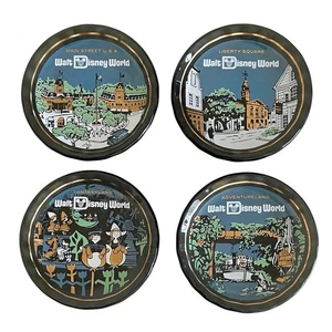Set aus 4 Vintage Walt Disney World Glasuntersetzern 3,25" Main Street USA & mehr - Bild 1 von 11