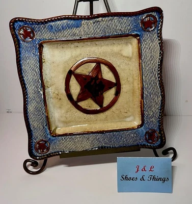 Canyon Ranch Collection Square Dinner Plates Circle Star  11" EUC - Image 1 of 4