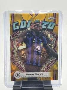 2024 Topps Chrome UEFA Champions League Golazo Marcus Thuram #GL-4 /50 GOLD - Foto 1 di 2