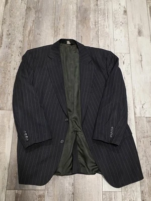 44S Jos. Blazer Abrigo Deportivo A Bank Lana y Cachemira Gris Rayas 2 Botones Foto 1 de 4