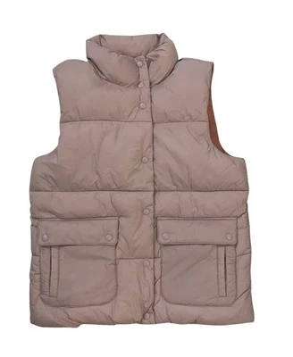 J CREW Mujer XS Signature Puffer Rosa Bolsillos Botón Cremallera Primaloft Chaleco Chaqueta Foto 1 de 4