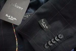 Paul Smith Luxury Blue Plaid Wool 2 Pc Suit Jacket Pants 42R BRAND NEW - Picture 1 of 11