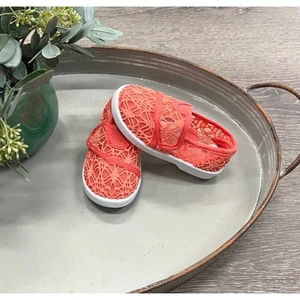 Girls Boutique Coral Lace Flats Toddler Size 6 Easy Close NEW - Picture 1 of 2
