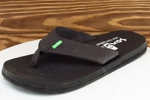 Sanuk Größe 7 M Schwarz Flip Flop Synthetik Herren Schuhe 1096332 - Bild 1 von 8