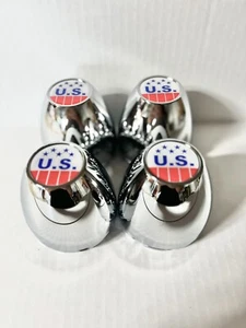 I KIT OF 4 US MAG  WHEELS PLASTIC CENTER CAPS 3 1/4  OD - Picture 1 of 5