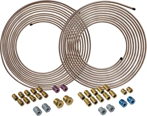 Copper-Nickel Brake Line  Kits – Non-Magnetic, Rust-Resistant 3/16" & 1/4" X 25 - Picture 1 of 7