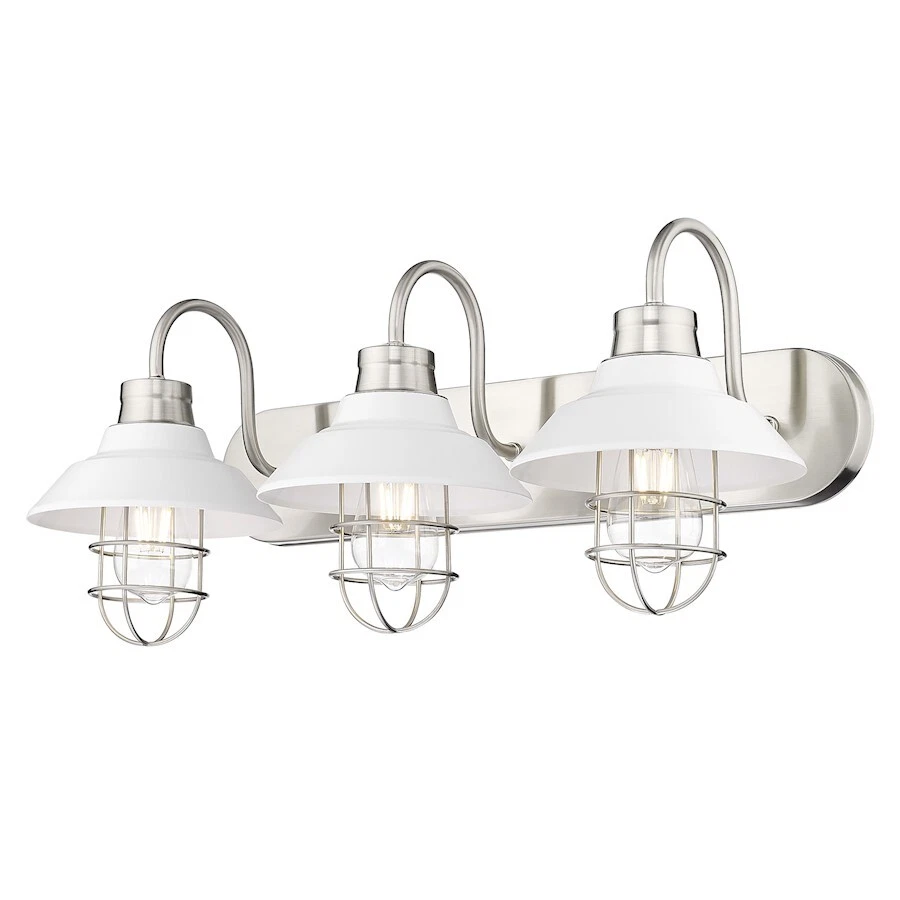 Tocador de baño Golden Lighting Lana 3 luces, estaño/tono blanco - 3320-BA3PW-WHT Foto 1 de 1