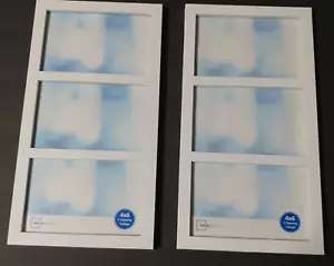 2 White 4 x 6 Collage 3 Opening Picture Frames Stands Hangs Vertical Horizontal - Picture 1 of 9