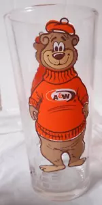 Collectible 1970's A&W Root Beer The Great Root Bear Drinking Glass 16oz ROOTY - Picture 1 of 9