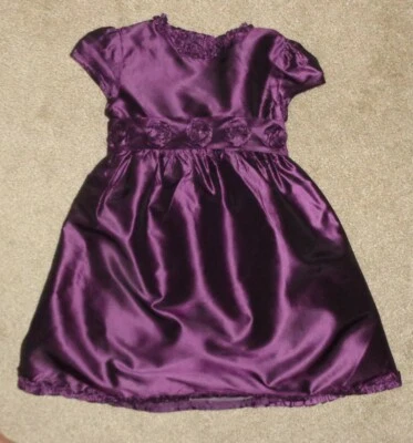 Vestido púrpura flores y volantes talla 18 meses Talbots niños pequeños niñas  Foto 1 de 4