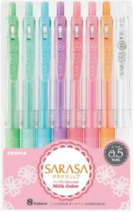Zebra Sarasa Clip 0.5mm Ballpoint Pen, 8 Color Set (JJ15-8C-MK) - Picture 1 of 11