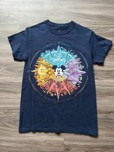 Disney Parks Womens Small Blue Mickey Mouse COMPASS Tee - Picture 1 of 2