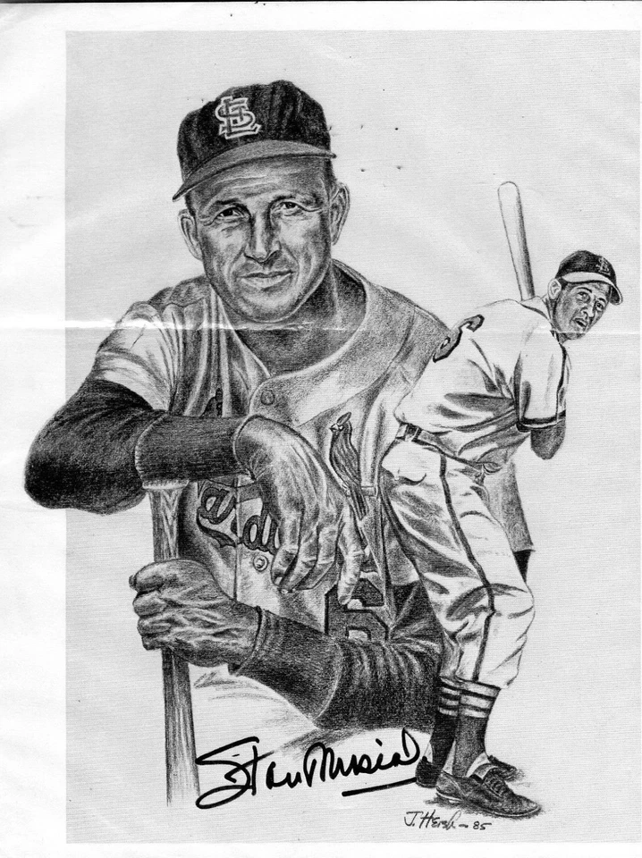 STAN MUSIAL SIGNED 8X10 ST LOUIS CARDINALS HALL OF FAMER - Image 1 of 1
