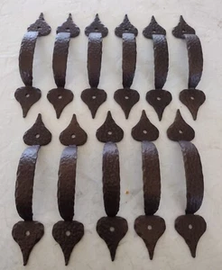 LOT OF 11 USED VINTAGE HAMMERED DRAWER PULLS CABINET HANDLES STEAMPUNK AMEROCK - Picture 1 of 2