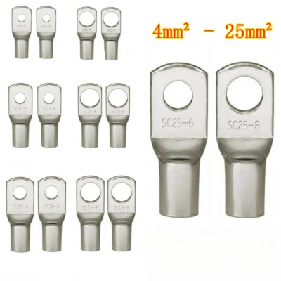 20Pcs 3/8" Wire Ring Terminals Copper Gauge 6 AWG Connectors Car Audio Terminals - Image 1 of 4