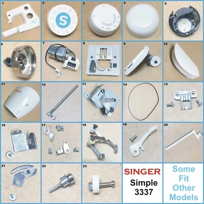 PIEZAS USADAS SINGER SIMPLE MODELO 3337 EN EXCELENTE ESTADO ALGUNAS SE AJUSTAN A OTROS MODELOS Foto 1 de 4