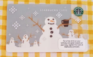 Tarjeta de regalo coleccionable Sparkly Snowman in Snow Starbucks 2010 sin valor totalmente nueva - Imagen 1 de 2