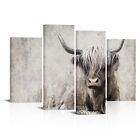 Highland Cow Wall Art Country Farmhouse Decor Cow Picture Black and White Far...