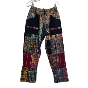 Guatemalan Boho Uniq Multicolor Multipattern Unisex Artsy Pants Embroidery Woven - Picture 1 of 21