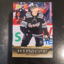 2023-24 UPPER DECK SERIES 1 Luke Hughes Gold Debut Dates # DD-25 1/288 Rare
