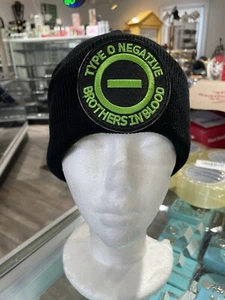 Black Type O Negative Beanie Embroidered Logo Metal Rock Band Skull Cap Hat - Picture 1 of 6