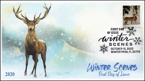 20-251, 2020, Winter Scenes, FDC, Pictorial Postmark, Deer - Picture 1 of 1