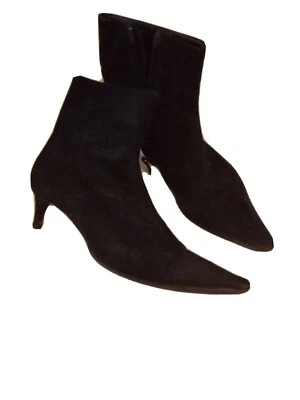 Botines de tacón ESCADA de cuero gamuza negro. Talla 38 M Foto 1 de 4