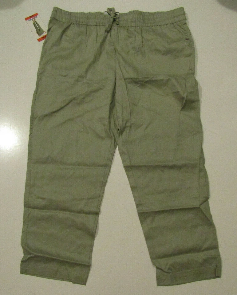 32 Degrees Ladies' Stretch Linen Blend Pant Sage Small