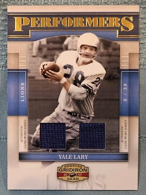 2007 Donruss Gridiron Gear Performers Dual Patch Player Worn Yale Lary 52/100  - Image 1 of 2
