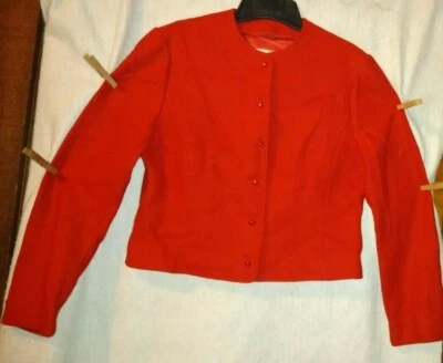 Pendleton Woolen Mills VTG Women's 12 Poppy Red Short Blazer 100% Wool NOS  - Image 1 of 4
